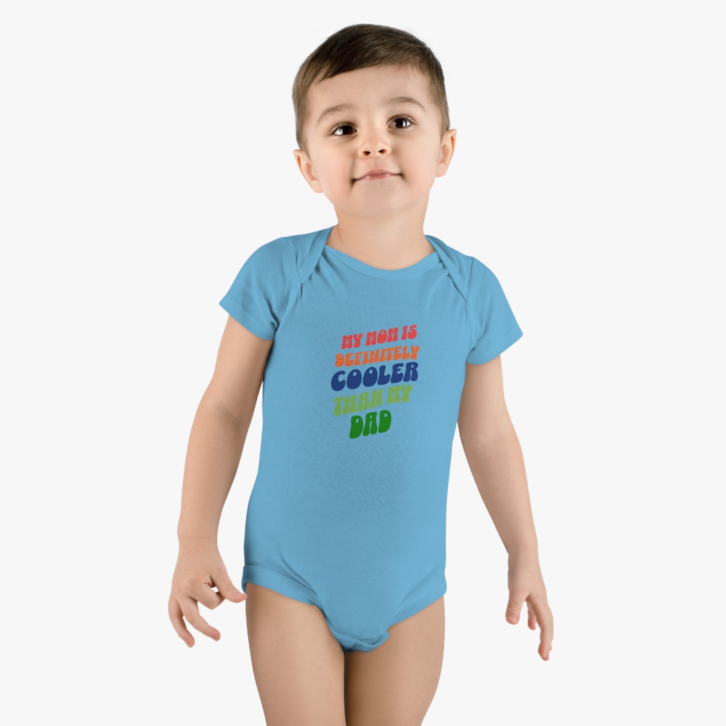 Mom Is Cooler Than Dad Child Onesie, Mother's Day Gift for Mom