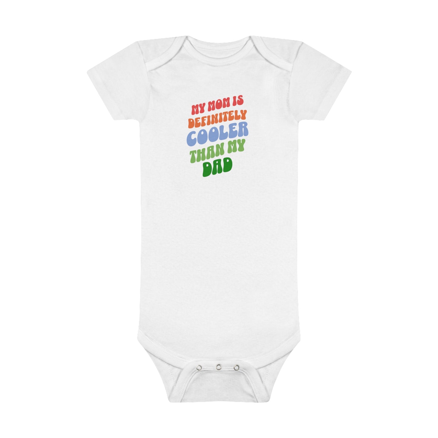 Mom Is Cooler Than Dad Child Onesie, Mother's Day Gift for Mom