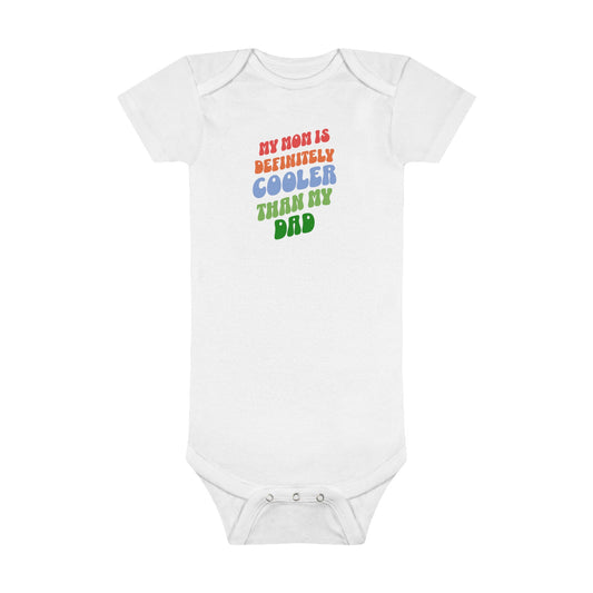 Mom Is Cooler Than Dad Child Onesie, Mother's Day Gift for Mom