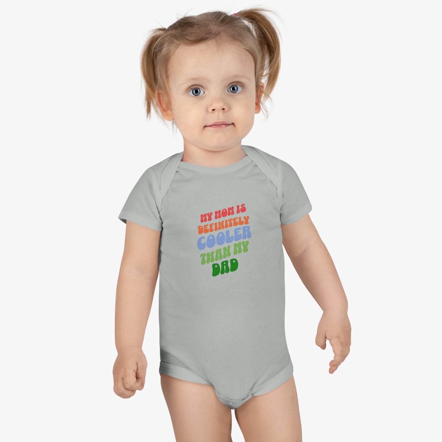 Mom Is Cooler Than Dad Child Onesie, Mother's Day Gift for Mom