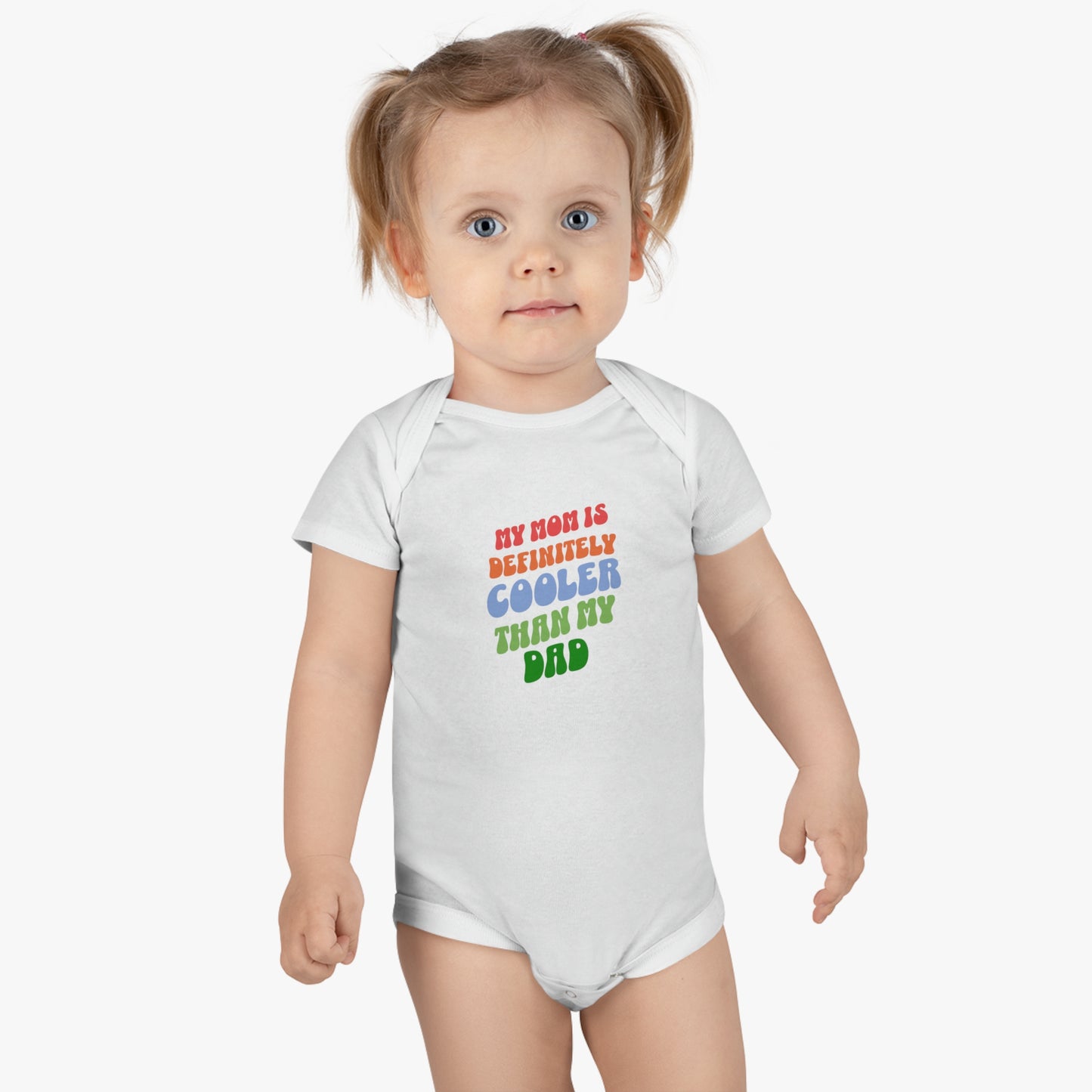 Mom Is Cooler Than Dad Child Onesie, Mother's Day Gift for Mom