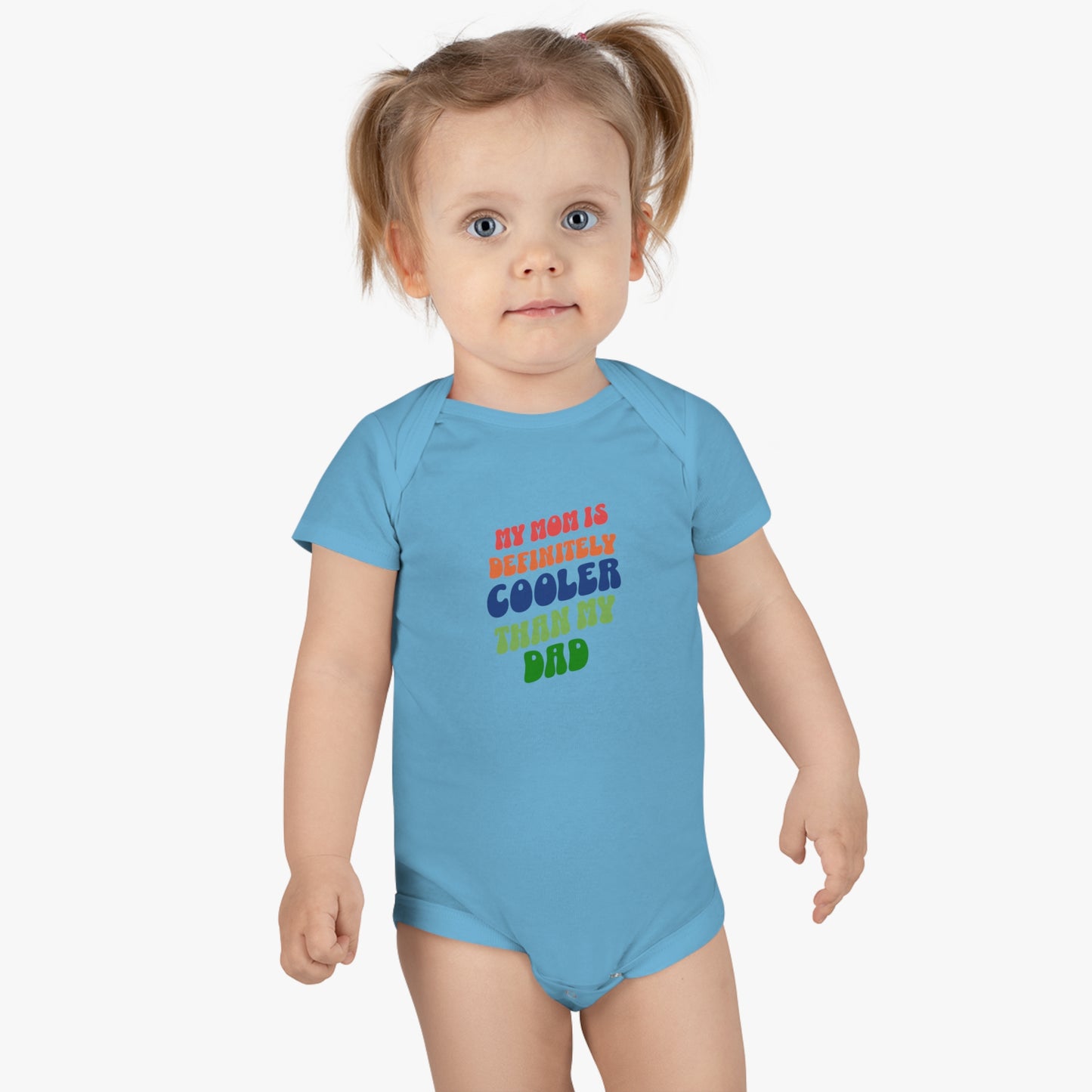 Mom Is Cooler Than Dad Child Onesie, Mother's Day Gift for Mom