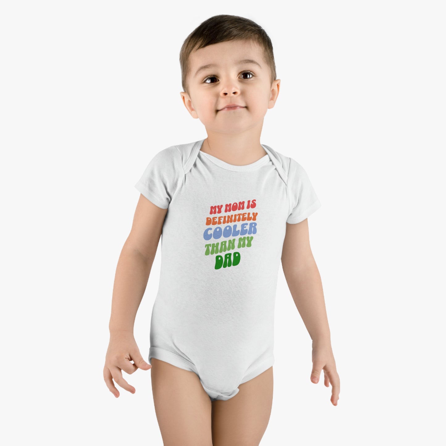 Mom Is Cooler Than Dad Child Onesie, Mother's Day Gift for Mom