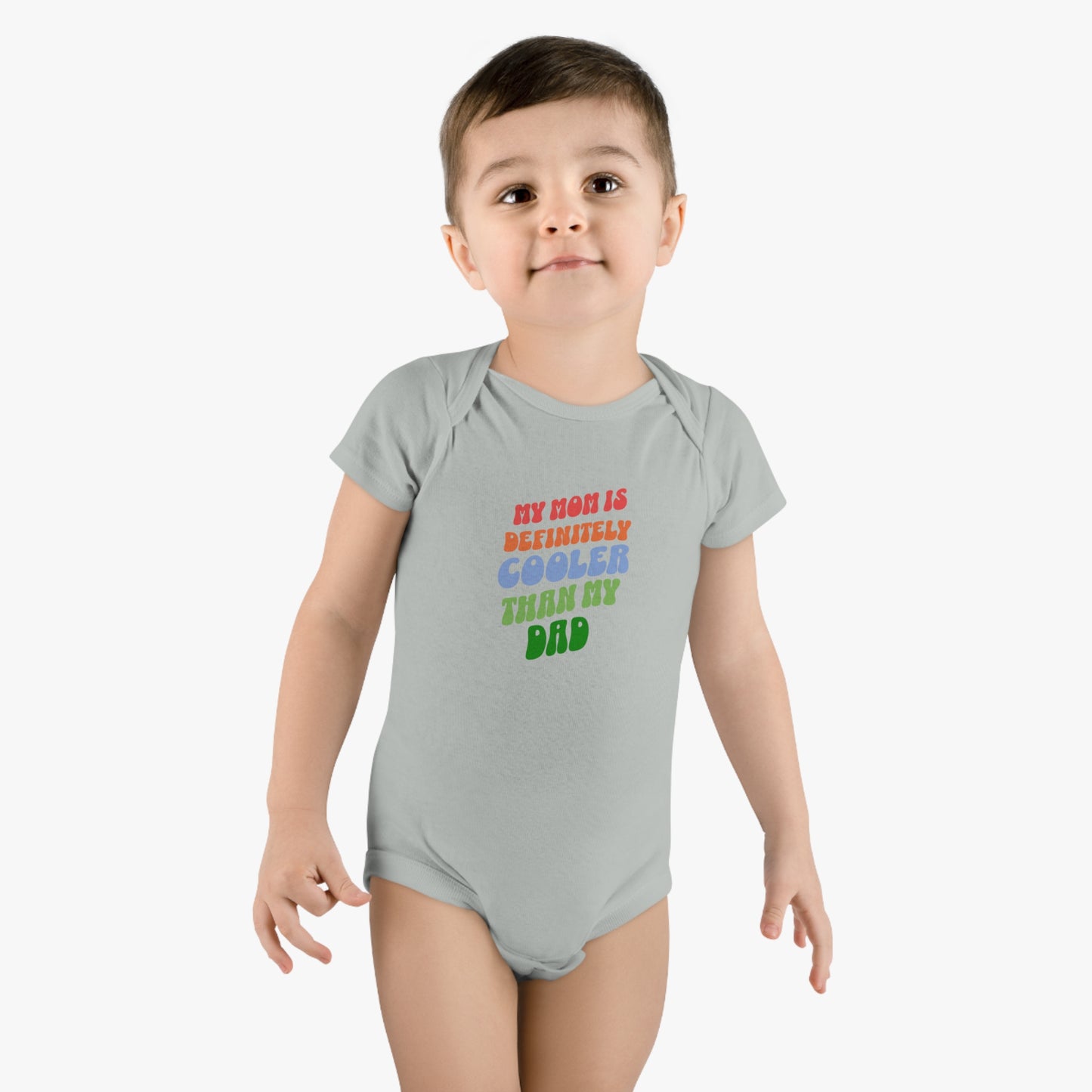 Mom Is Cooler Than Dad Child Onesie, Mother's Day Gift for Mom